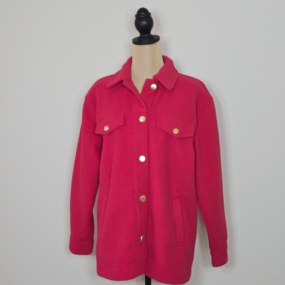 Joie Pink‎ Textured Shacket Button Up Shirt Jacket Women's S